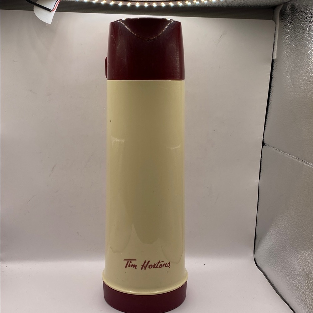 Vintage Tim Hortons 13.5” Coffee Tea Hot drink Thermos 16oz Complete Canada